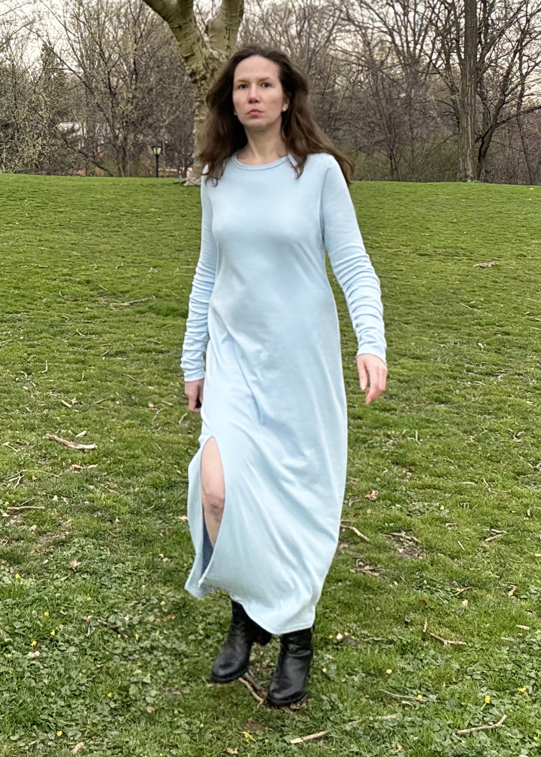 Eve Knit Maxi Dress in Light Blue Amanda Lynnae Eve Knit Maxi Dress in Light Blue Amanda Lynnae