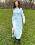 Eve Knit Maxi Dress in Light Blue