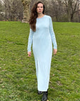 Eve Knit Maxi Dress in Light Blue