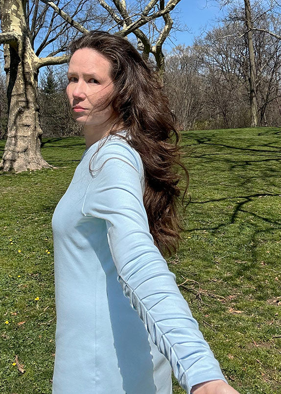 Eve Knit Maxi Dress in Light Blue  Amanda Lynnae