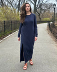Eve Knit Maxi Dress in Navy