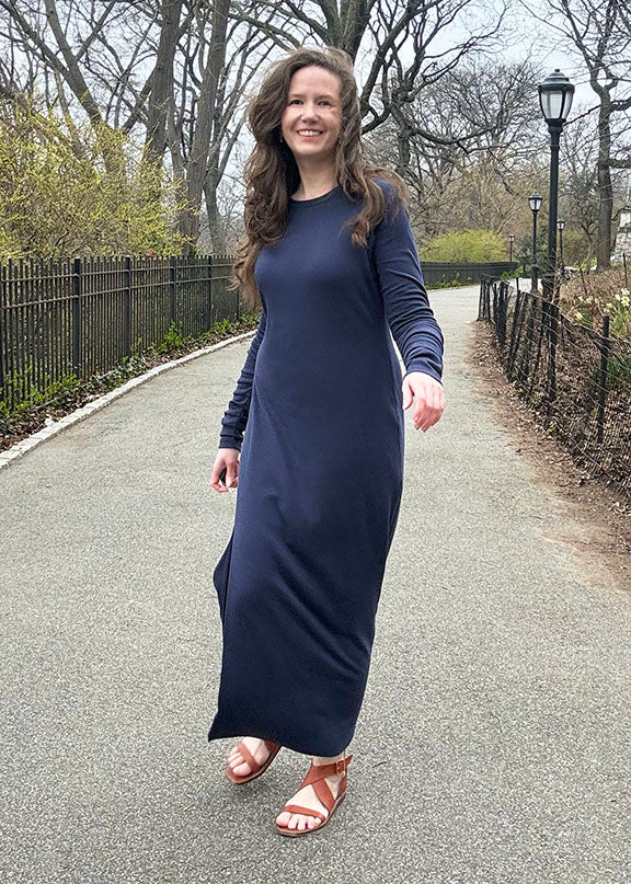 Eve Knit Maxi Dress in Navy Amanda Lynnae Eve Knit Maxi Dress in Navy Amanda Lynnae