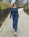 Eve Knit Maxi Dress in Navy